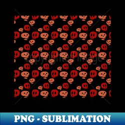 Cute skulls - Red  Orange - PNG Sublimation Digital Download - Bold & Eye-catching
