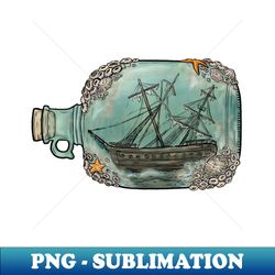 barnacle ship in a bottle - high-resolution png sublimation file - capture imagination with every detail