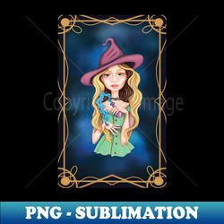 pink hat aquarius witch - unique sublimation png download - transform your sublimation creations