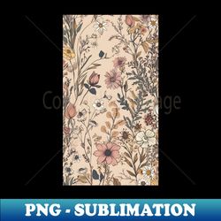Beige Blush Pink Floral Wildflower Botanical Pattern - Creative Sublimation PNG Download - Unleash Your Creativity