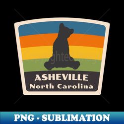 asheville north carolina roaming mountain baby bear - png transparent sublimation file - vibrant and eye-catching typography