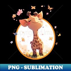 Cute giraffe with flowers and blossoms - Instant Sublimation Digital Download - Transform Your Sublimation Creations