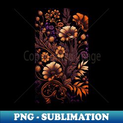 Orange Purple Floral Pattern - Exclusive PNG Sublimation Download - Vibrant and Eye-Catching Typography