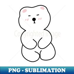 Cute white little bear - Sublimation-Ready PNG File - Enhance Your Apparel with Stunning Detail