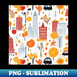Autumn Colors  In The Town - Modern Sublimation PNG File - Perfect for Creative Projects
