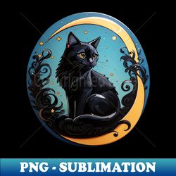 Black Cat On The Moon - Exclusive Sublimation Digital File - Add a Festive Touch to Every Day
