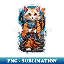 Wudang Monk Cat - Unique Sublimation PNG Download - Defying the Norms