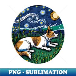 Van Gogh - Starry Night Dog - Dog Lover - PNG Transparent Sublimation Design - Add a Festive Touch to Every Day