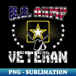 Vintage American Flag Proud Us Army Veteran - Sublimation-Ready PNG File - Unleash Your Inner Rebellion