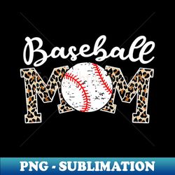 Softball Baseball Mom Leopard Tee Mothers Day - Instant PNG Sublimation Download - Enhance Your Apparel with Stunning Detail