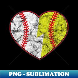 vintage distressed Softball Baseball Heart designer - Vintage Sublimation PNG Download - Vibrant and Eye-Catching Typography