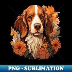 Welsh Springer Spaniel Dog Colorful Floral - Modern Sublimation PNG File - Add a Festive Touch to Every Day