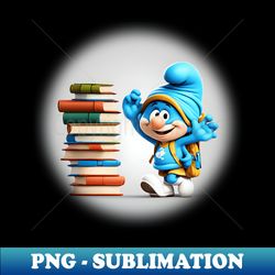 Smiling Smurf Back to School Cartoon - Premium Sublimation Digital Download - Create with Confidence