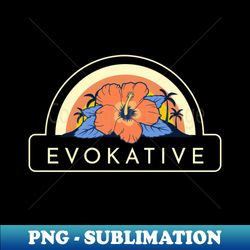 Tropical Sunset Beach Hibiscus Flower Evokative Logo - Artistic Sublimation Digital File - Unleash Your Creativity
