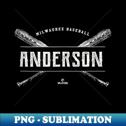 Vintage Baseball Bat Gameday Brian Anderson Milwaukee MLBPA - Unique Sublimation PNG Download - Unlock Vibrant Sublimation Designs