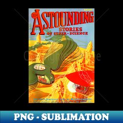 Vintage Sci Fi Pulp Magazine Cover Classic Science Fiction - Vintage Sublimation PNG Download - Transform Your Sublimation Creations