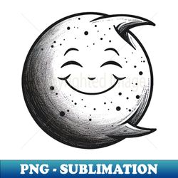 Smiling Moon - High-Quality PNG Sublimation Download - Perfect for Personalization