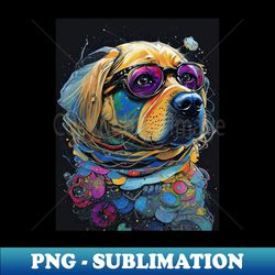 Golden Retriever Glasses-dog Glasses - Instant PNG Sublimation Download - Enhance Your Apparel with Stunning Detail