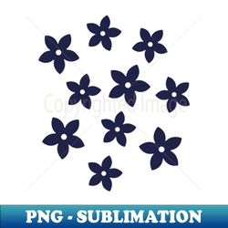 Blue flowers retro 70s vibe - Exclusive Sublimation Digital File - Enhance Your Apparel with Stunning Detail