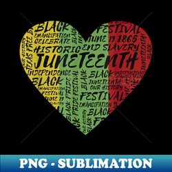 Juneteenth Heart African American Women Black History Pride - Instant PNG Sublimation Download - Perfect for Personalization