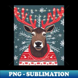 Reindeer in a sweater - Artistic Sublimation Digital File - Capture Imagination with Every Detail