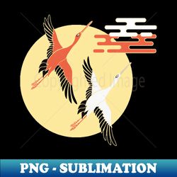 Japanese Crane - PNG Transparent Digital Download File for Sublimation - Perfect for Creative Projects