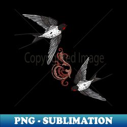 Pair of Flying Swifts - Modern Sublimation PNG File - Create with Confidence
