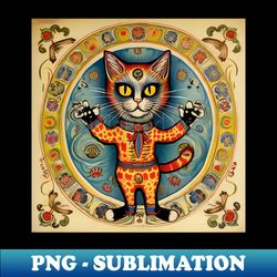 Louis Wain Schizophrenia Cat Painting For Cat Lovers-Cat - High-Resolution PNG Sublimation File - Unleash Your Inner Rebellion
