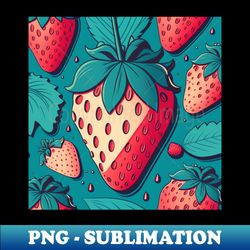 Strawberry Pattern Illustration Design Birthday Gift ideas for Strawberry Lovers - Modern Sublimation PNG File - Spice Up Your Sublimation Projects