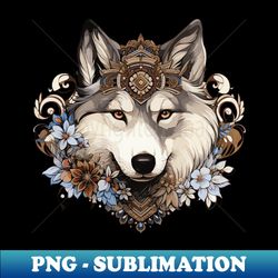 Art Nouveau Design of Siberian Husky Dog - Trendy Sublimation Digital Download - Perfect for Sublimation Mastery