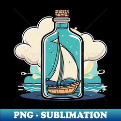 boat inside a glass bottle - premium png sublimation file - perfect for personalization