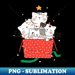 cat christmas box - stylish sublimation digital download - defying the norms