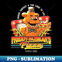 Vintage Freddy Fazbears Pizza 1983 - Modern Sublimation PNG File - Unleash Your Inner Rebellion