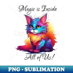 Magical Kitten - Retro PNG Sublimation Digital Download - Instantly Transform Your Sublimation Projects