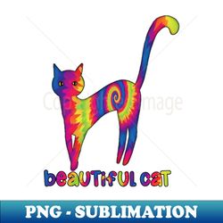 beautiful cat tie dye pattern - modern sublimation png file - unleash your inner rebellion