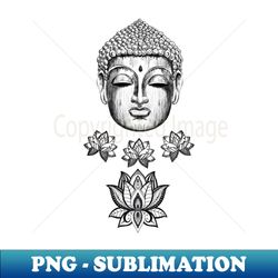 Buddha and lotus flowers - Instant Sublimation Digital Download - Perfect for Personalization