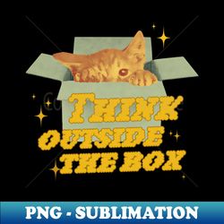 vintage style box cat - artistic sublimation digital file - unleash your inner rebellion