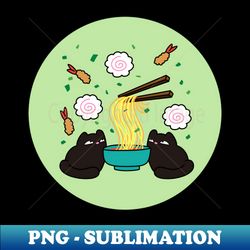 Cat Ramen two - PNG Transparent Digital Download File for Sublimation - Bring Your Designs to Life