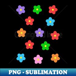 Multicolor Bib Flower Pattern - Decorative Sublimation Png File - Instantly Transform Your Sublimation Projects