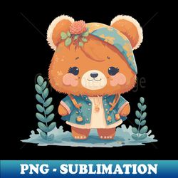cute bear illustration kawaii - bear lover gift - retro png sublimation digital download - unleash your inner rebellion