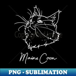 Minimalistic Maine Coon - white letters - - PNG Transparent Sublimation File - Vibrant and Eye-Catching Typography