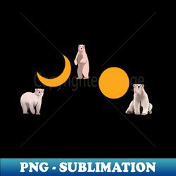 Polar bears and Moon phases - PNG Transparent Sublimation File - Enhance Your Apparel with Stunning Detail