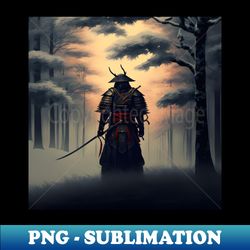 Samurai warrior Japan sword forest paintings - Modern Sublimation PNG File - Vibrant and Eye-Catching Typography