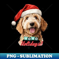 Ho Ho Holidays Goldendoodle - Trendy Sublimation Digital Download - Perfect for Personalization