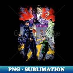 Golden Spirit Bizarre Adventure Anime Tee - Decorative Sublimation PNG File - Add a Festive Touch to Every Day