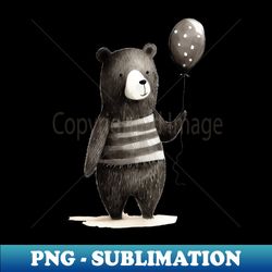 black and white bear - aesthetic sublimation digital file - bring your designs to life