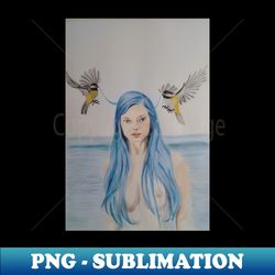 aves y mujer - Exclusive PNG Sublimation Download - Create with Confidence