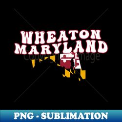Wheaton Maryland Retro Wavy 1970s Text - Aesthetic Sublimation Digital File - Create with Confidence