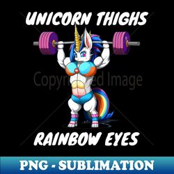 Unicorn Thighs Rainbow Eyes Unicorn Gains Muscle Gym Workout Fun Gift Design - Stylish Sublimation Digital Download - Bold & Eye-catching