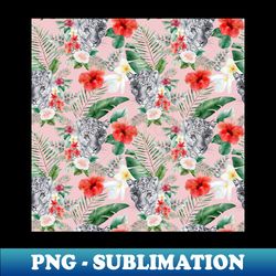 Tiger Between Blooming Plants - Modern Sublimation PNG File - Unlock Vibrant Sublimation Designs